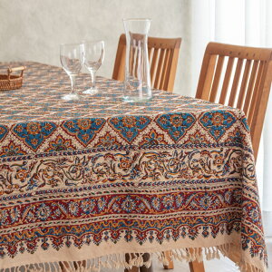 【本場イラン産】ペルシャ更紗 総柄 ブラウン 約150×240cm (ペルシャ絨毯風 洗える マルチカバー ギフト テーブルクロス 綿100% ガラムカール おしゃれ 送料無料)