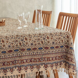 【本場イラン産】ペルシャ更紗 総柄 ブラウン 約150×240cm (ペルシャ絨毯風 洗える マルチカバー ギフト テーブルクロス 綿100% ガラムカール おしゃれ 送料無料)