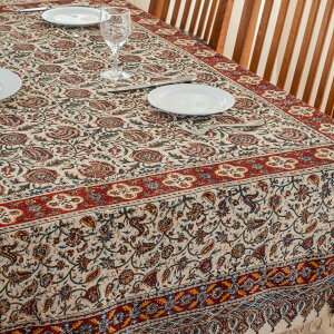 【本場イラン産】200×200cm ペルシャ更紗 総柄 ブラウン(ペルシャ絨毯風 洗える マルチカバー テーブルカバー ソファーカバー ギフト テーブルクロス 綿 コットン ガラムカール おしゃれ