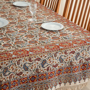 【本場イラン産】220×280cm ペルシャ更紗 220×280cm 総柄 ブラウン(ペルシャ絨毯風 洗える マルチカバー テーブルカバー ソファーカバー ギフト テーブルクロス 綿 コットン ガラムカール