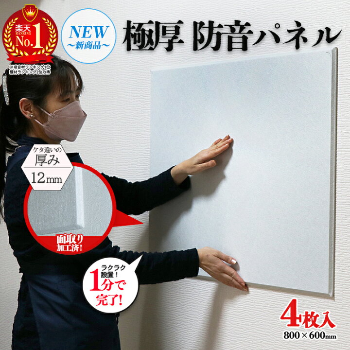 楽天市場 極厚 防音パネル 壁 天井 床 防音 賃貸 マンション アパート 防音ボード 吸音材 吸音シート 特用サイズ800 600mm 厚さ12mm 4枚入 吸音ボード 騒音 遮音 ホワイト 送料無料 虫ピン付き Diy B 1 明るい車用led パーシーウッド