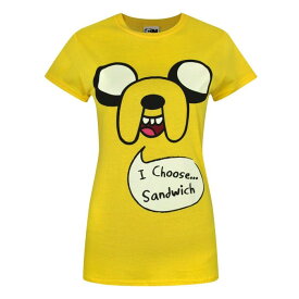 (アドベンチャー・タイム) Adventure Time オフィシャル商品 レディース ジェイク Tシャツ I Choose Sandwich 半袖 トップス 【海外通販】