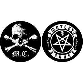 (モトリー・クルー) Motley Crue オフィシャル商品 ペンタグラム スリップマット スカル ターンテーブルマット セット (2枚組) 【海外通販】