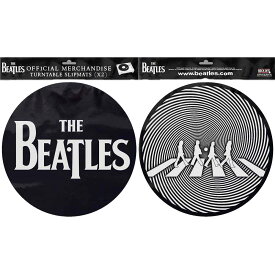 (ビートルズ) The Beatles オフィシャル商品 Crossing Silhouettes スリップマット ドロップTロゴ ターンテーブルマット (2枚組) 【海外通販】