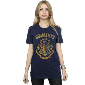 (ハリー・ポッター) Harry Potter オフィシャル商品 レディース Hogwarts クレスト Tシャツ 半袖 カットソー トップス 【海外通販】