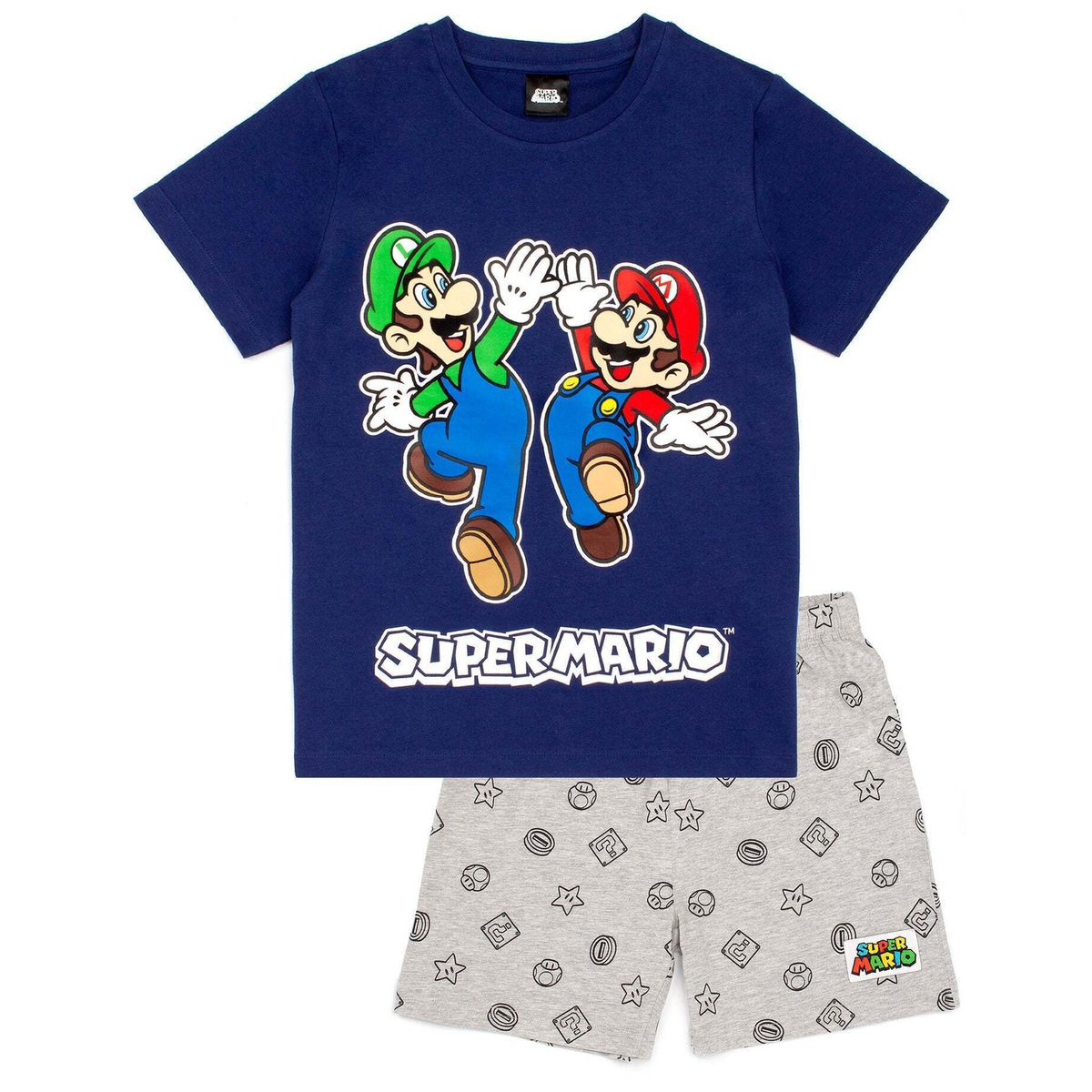 (スーパーマリオブラザーズ) Super Mario オフィシャル商品 キッズ・子供 ボーイズ パジャマ 半袖 半ズボン 上下セット  【海外通販】 Pertemba Japan