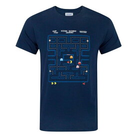 (パックマン) Pacman オフィシャル商品 メンズ クラシック アクションシーン Tシャツ 半袖 カットソー トップス 【海外通販】