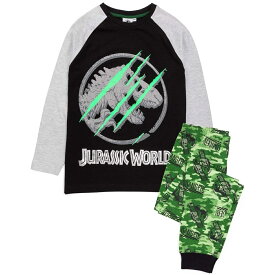 (ジュラシック・ワールド) Jurassic World オフィシャル商品 キッズ・子供 ボーイズ 迷彩 パジャマ 長袖 上下セット 【海外通販】