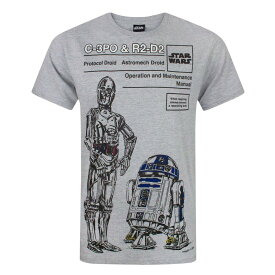 (スター・ウォーズ) Star Wars オフィシャル商品 メンズ C-3PO And R2-D2 Tシャツ 半袖 カットソー トップス 【海外通販】