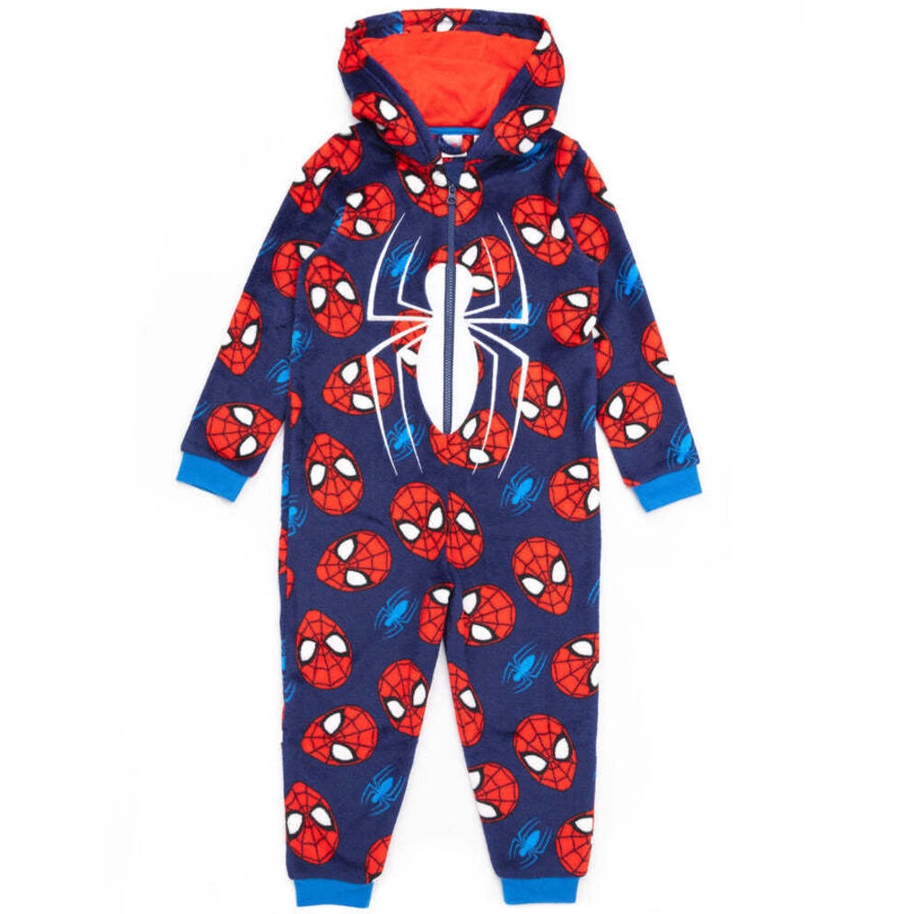 (スパイダーマン) Spider-Man オフィシャル商品 キッズ・子供 全面柄 スリープスーツ つなぎ パジャマ 