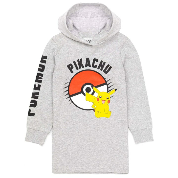 楽天市場 ポケモン Pokemon キッズ 子供 ガールズ ピカチュウ パーカードレス フード付き ロングトレーナー 海外通販 Pertemba Japan