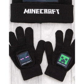 (マインクラフト) Minecraft オフィシャル商品 キッズ・子供用 キャラクター ニット帽＆手袋セット 【海外通販】