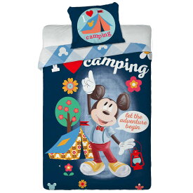 (ディズニー) Disney オフィシャル商品 キッズ・子供 Camping コットン ミッキー・マウス 掛け布団カバー・枕カバー セット 【海外通販】