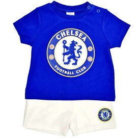 チェルシー フットボールクラブ Chelsea FC オフィシャル商品 赤ちゃん・ベビー用 半袖Tシャツ・短パン 上下セット 【海外通販】