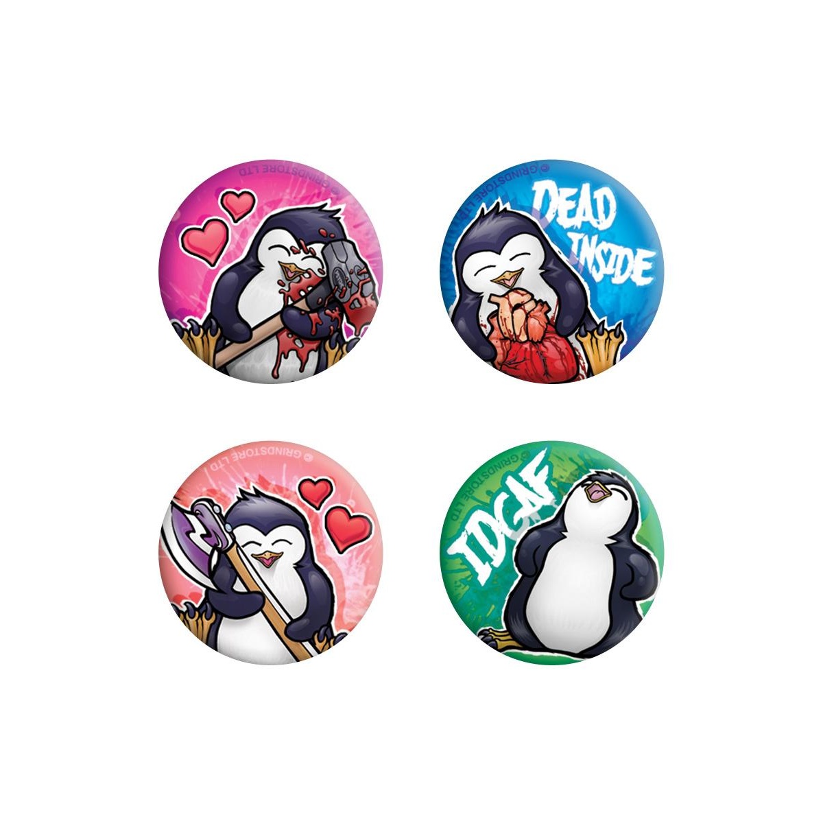 キャラクターグッズ ブローチ バッジ ピンバッジ アクセサリー サイコ ペンギン Psycho Penguin オフィシャル商品 Dead Inside 缶バッジ