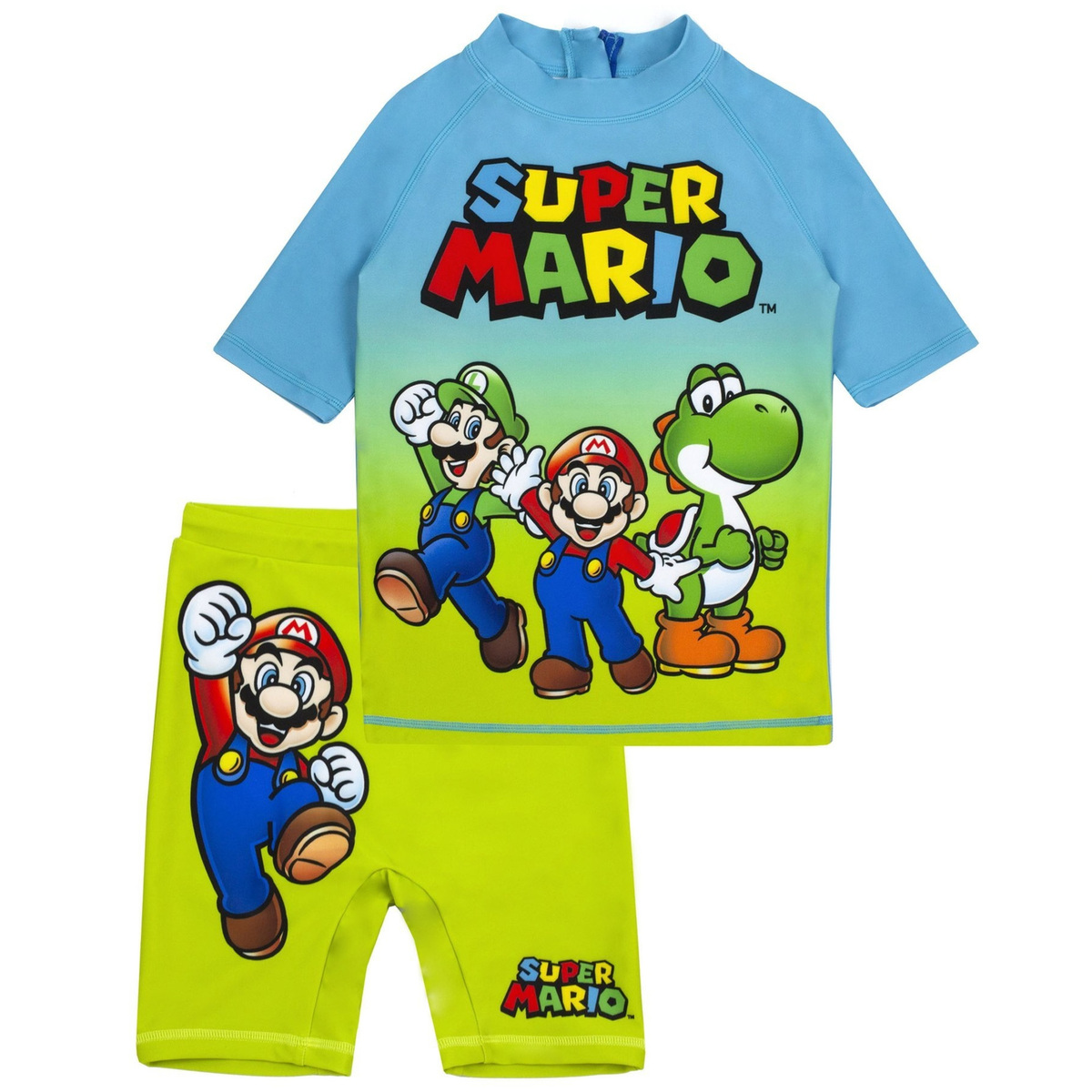 (スーパーマリオ) Super Mario オフィシャル商品 キッズ・子供 ボーイズ 半袖 スイムセット 水着 