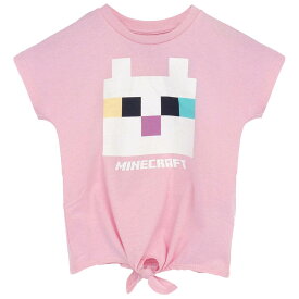 (マインクラフト) Minecraft オフィシャル商品 キッズ・子供 ガールズ ツイスト結び Tシャツ 半袖 トップス カットソー 【海外通販】