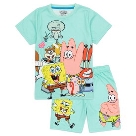 (スポンジ・ボブ) SpongeBob SquarePants オフィシャル商品 キッズ・子供 パジャマ 半袖 半ズボン 上下セット 【海外通販】