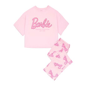 (バービー) Barbie オフィシャル商品 レディース ロゴ パジャマ 半袖 上下セット 【海外通販】
