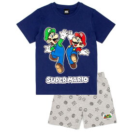 (スーパーマリオブラザーズ) Super Mario オフィシャル商品 キッズ・子供 ボーイズ パジャマ 半袖 半ズボン 上下セット 【海外通販】