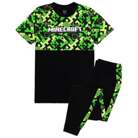 (マインクラフト) Minecraft オフィシャル商品 キッズ・子供 パジャマ 半袖 長ズボン 上下セット 【海外通販】