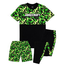 (マインクラフト) Minecraft オフィシャル商品 キッズ・子供 パジャマ 半袖 半ズボン 上下セット 【海外通販】