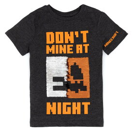 (マインクラフト) Minecraft オフィシャル商品 キッズ・子供 Don´t Mine At Night フリップスパンコール Tシャツ 半袖 トップス カットソー 【海外通販】