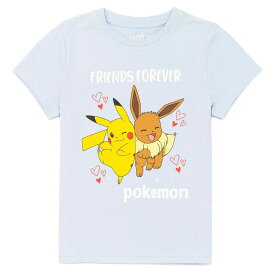 (ポケモン) Pokemon オフィシャル商品 キッズ・子供 ガールズ イーブイ ピカチュウ Tシャツ 半袖 トップス カットソー 【海外通販】