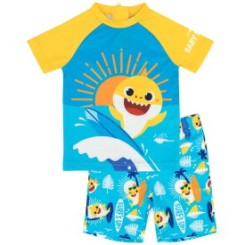 (ベイビーシャーク) Baby Shark オフィシャル商品 キッズ・子供 ボーイズ Surf´s Up! セパレート 水着 半袖 スイムスーツ 【海外通販】