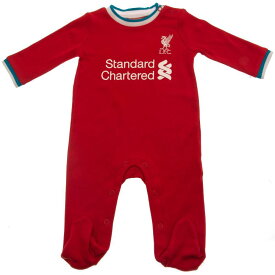 リバプール・フットボールクラブ Liverpool FC オフィシャル商品 赤ちゃん・ベビー用 ロゴ入り スリープスーツ 長袖 ロンパース 【海外通販】