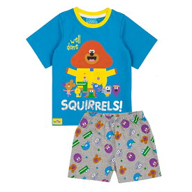 (ヘイ!ダギー) Hey Duggee オフィシャル商品 キッズ・子供用 Well Done Squirrels パジャマ 半袖 半ズボン 上下セット 【海外通販】