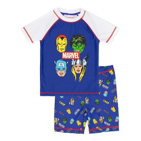 (マーベル) Marvel オフィシャル商品 キッズ・子供 ボーイズ スーパーヒーロー スイムスーツ 水着 セット 上下セット 【海外通販】