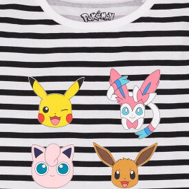 (ポケモン) Pokemon オフィシャル商品 キッズ・子供 ガールズ ストライプ Tシャツ 半袖 トップス 【海外通販】