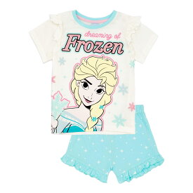 (アナと雪の女王) Frozen オフィシャル商品 キッズ・子供 ガールズ パジャマ 半袖 半ズボン 上下セット 【海外通販】