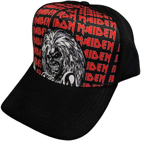 (アイアン・メイデン) Iron Maiden オフィシャル商品 ユニセックス Eddie キャップ リピートロゴ 帽子 ハット 【海外通販】