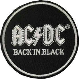 (エーシー・ディーシー) AC/DC オフィシャル商品 Back In Black サークル ワッペン アイロン接着 パッチ 【海外通販】