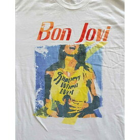 (ボン・ジョヴィ) Bon Jovi オフィシャル商品 ユニセックス Slippery When Wet Tシャツ オリジナルカバー コットン 半袖 トップス 【海外通販】