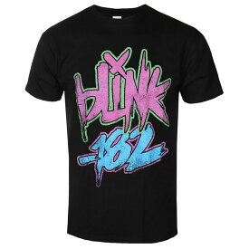 (ブリンク 182) Blink 182 オフィシャル商品 ユニセックス ネオン ロゴ Tシャツ 半袖 トップス 【海外通販】