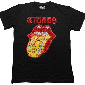(ローリング・ストーンズ) The Rolling Stones オフィシャル商品 ユニセックス Embellished Tシャツ 半袖 トップス 【海外通販】