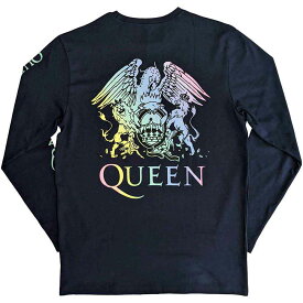(クイーン) Queen オフィシャル商品 ユニセックス Rainbow Crest Tシャツ 長袖 トップス 【海外通販】