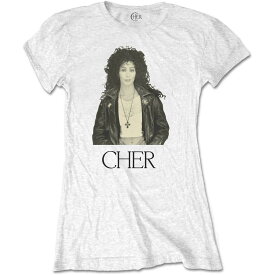 (シェール) Cher オフィシャル商品 レディース Leather Jacket Tシャツ コットン 半袖 トップス 【海外通販】