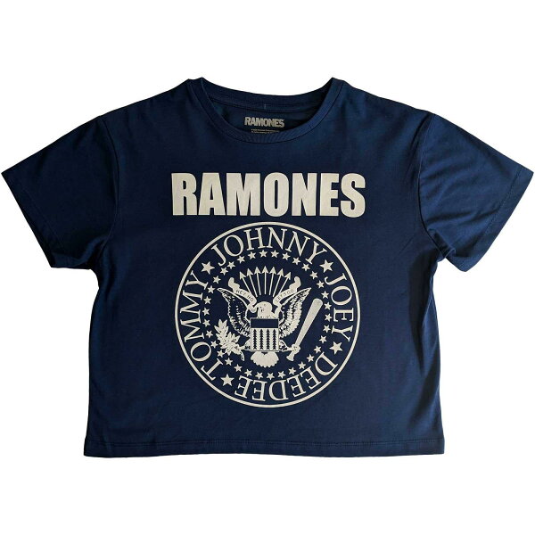 (ラモーンズ) Ramones オフィシャル商品 レディース Presidential Seal Tシャツ クロップ丈 半袖 トップス 【海外通販】