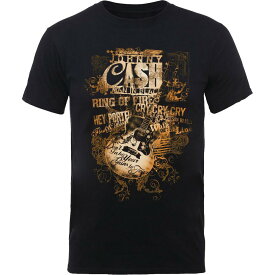 (ジョニー・キャッシュ) Johnny Cash オフィシャル商品 ユニセックス ギター Tシャツ ソングタイトル 半袖 トップス 【海外通販】