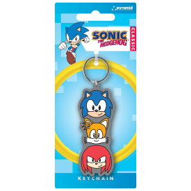 (ソニック・ザ・ヘッジホッグ) Sonic The Hedgehog オフィシャル商品 Trio Stack キーリング PVC キーホルダー 【海外通販】