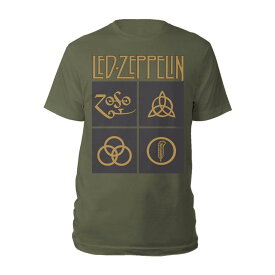 (レッド・ツェッペリン) Led Zeppelin オフィシャル商品 ユニセックス Symbols & Squares Tシャツ 半袖 トップス 【海外通販】