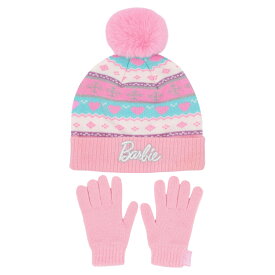 (バービー) Barbie オフィシャル商品 キッズ・子供 ガールズ ニット ニット帽 手袋 セット (2ピース) 【海外通販】