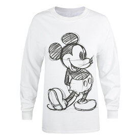 (ディズニー) Disney オフィシャル商品 レディース ミッキーマウス Tシャツ Sketch 長袖 トップス 【海外通販】