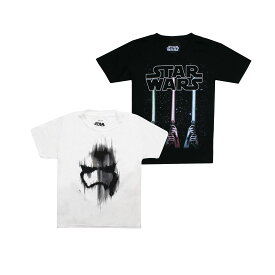 (スター・ウォーズ) Star Wars オフィシャル商品 キッズ・子供用 コットン 半袖 Tシャツ トップス (2枚セット) 【海外通販】