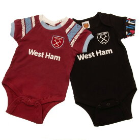 ウェストハム・ユナイテッド フットボールクラブ West Ham United FC オフィシャル商品 ベビー・赤ちゃん ボディースーツ 半袖 ロンパース (2枚組) 【海外通販】