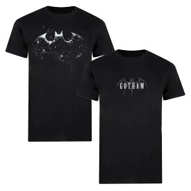 (バットマン) Batman オフィシャル商品 メンズ Gotham Tシャツ ロゴ 半袖 トップス セット (2枚組) 【海外通販】